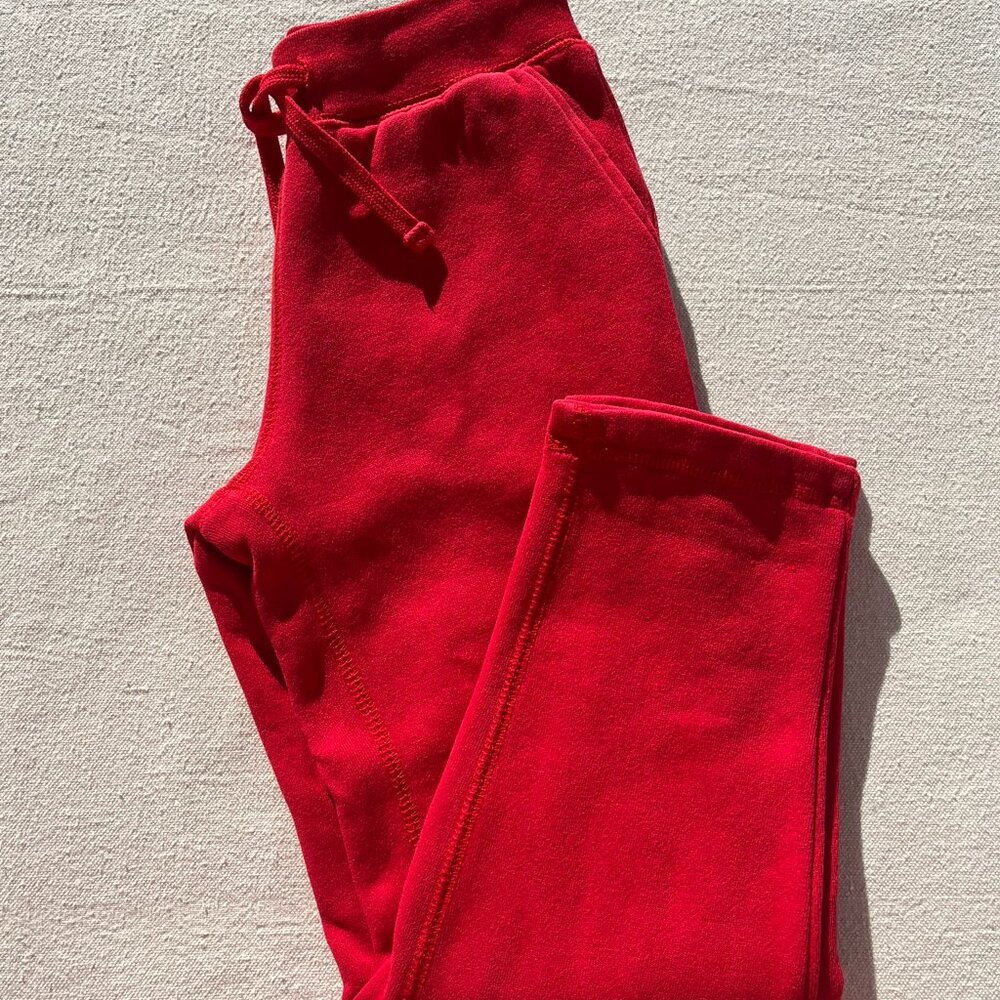 Primary Cozy Fleece Sweatpants, Size 6, Cherry, VGUC